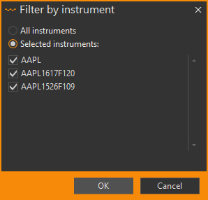 Filtering by instrument