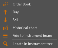 Order book command