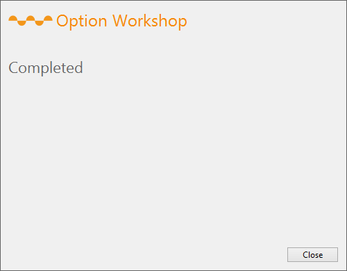 OptionWorkshop setup